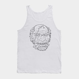 Scary Cannibal Monster Horror Black Lineart Tank Top